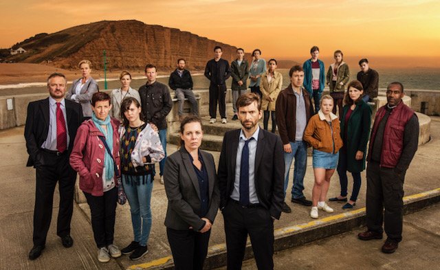 ITVBROADCHURCH SERIES 3Pictured L-R:CHARLIE HIGSON as Ian,CAROLYN PICKLES as Maggie,JULIE HESMONHALGH as Trish,SARAH PARISH as Cath,HANNAH MILLWARD as Leah, MARK BAZELEY as Jim,JIM HOWICK as Aaron,OLIVIA COLMAN as DS Ellie Miller,SEBASTIAN ARMESTO as Clive,DEON WILLIAMS as Michael,DAVID TENNANT as DI Alec Hardy,BECKY BRUNNING as Lindsay,GEORGINA CAMPBELL as DC Katie Harford,ANDREW BUCHAN as Mark,ADAM WILSON as Tom,CHARLOTTE BEAUMONT as Chloe,HANNAH RAE as Daisy, JODIE WHITTAKER as Beth,CHRIS MASON as Leo and LENNYHENRY as Ed.This photograph is (C) ITV Plc and can only be reproduced for editorial purposes directly in connection with the programme or event mentioned above. Once made available by ITV plc Picture Desk, this photograph can be reproduced once only up until the transmission [TX] date and no reproduction fee will be charged. Any subsequent usage may incur a fee. This photograph must not be manipulated [excluding basic cropping] in a manner which alters the visual appearance of the person photographed deemed detrimental or inappropriate by ITV plc Picture Desk.  This photograph must not be syndicated to any other company, publication or website, or permanently archived, without the express written permission of ITV Plc Picture Desk. Full Terms and conditions are available on the website www.itvpictures.comFor further information please contact:Patrick.smith@itv.com 0207 1573044
