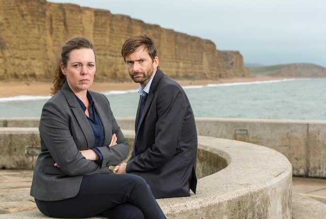 ITVBROADCHURCH SERIES 3Pictured :OLIVIA COLMAN as DS Ellie Miller and DAVID TENNANT as DI Alec Hardy.This photograph is (C) ITV Plc and can only be reproduced for editorial purposes directly in connection with the programme or event mentioned above. Once made available by ITV plc Picture Desk, this photograph can be reproduced once only up until the transmission [TX] date and no reproduction fee will be charged. Any subsequent usage may incur a fee. This photograph must not be manipulated [excluding basic cropping] in a manner which alters the visual appearance of the person photographed deemed detrimental or inappropriate by ITV plc Picture Desk.  This photograph must not be syndicated to any other company, publication or website, or permanently archived, without the express written permission of ITV Plc Picture Desk. Full Terms and conditions are available on the website www.itvpictures.comFor further information please contact:Patrick.smith@itv.com 0207 1573044