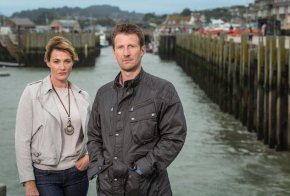ITVBROADCHURCH SERIES 3Pictured :SARAH PARISH as Cath and MARK BAZELEY as JimThis photograph is (C) ITV Plc and can only be reproduced for editorial purposes directly in connection with the programme or event mentioned above. Once made available by ITV plc Picture Desk, this photograph can be reproduced once only up until the transmission [TX] date and no reproduction fee will be charged. Any subsequent usage may incur a fee. This photograph must not be manipulated [excluding basic cropping] in a manner which alters the visual appearance of the person photographed deemed detrimental or inappropriate by ITV plc Picture Desk.  This photograph must not be syndicated to any other company, publication or website, or permanently archived, without the express written permission of ITV Plc Picture Desk. Full Terms and conditions are available on the website www.itvpictures.comFor further information please contact:Patrick.smith@itv.com 0207 1573044