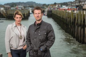 ITVBROADCHURCH SERIES 3Pictured :SARAH PARISH as Cath and MARK BAZELEY as JimThis photograph is (C) ITV Plc and can only be reproduced for editorial purposes directly in connection with the programme or event mentioned above. Once made available by ITV plc Picture Desk, this photograph can be reproduced once only up until the transmission [TX] date and no reproduction fee will be charged. Any subsequent usage may incur a fee. This photograph must not be manipulated [excluding basic cropping] in a manner which alters the visual appearance of the person photographed deemed detrimental or inappropriate by ITV plc Picture Desk.  This photograph must not be syndicated to any other company, publication or website, or permanently archived, without the express written permission of ITV Plc Picture Desk. Full Terms and conditions are available on the website www.itvpictures.comFor further information please contact:Patrick.smith@itv.com 0207 1573044